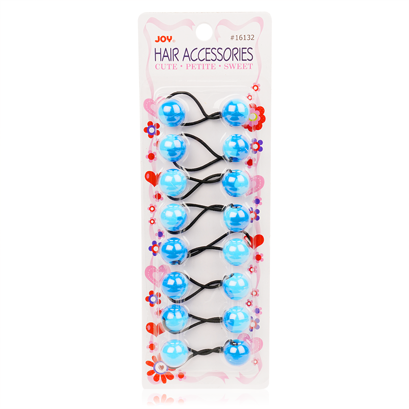 Joy Twin Beads Ponytailers 20mm, 8 Count, Two Tone Blue