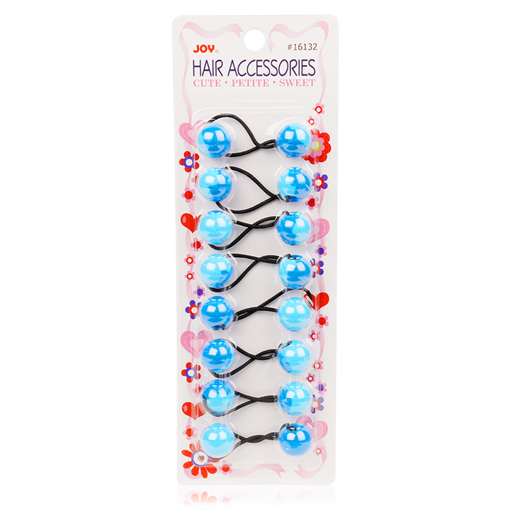 Joy Twin Beads Ponytailers 20mm, 8 Count, Two Tone Blue