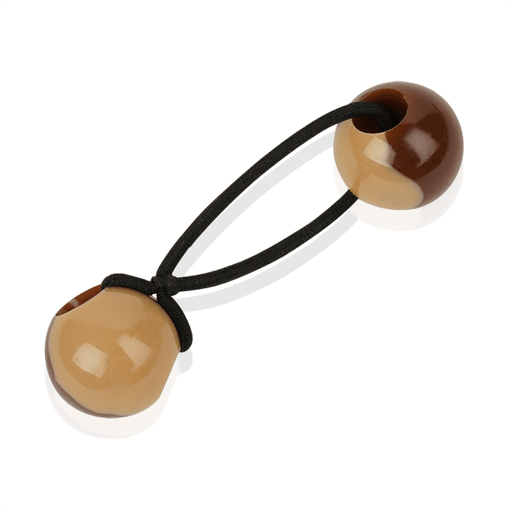 Joy Twin Beads Ponytailers 20mm, 8 Count, Two Tone Brown