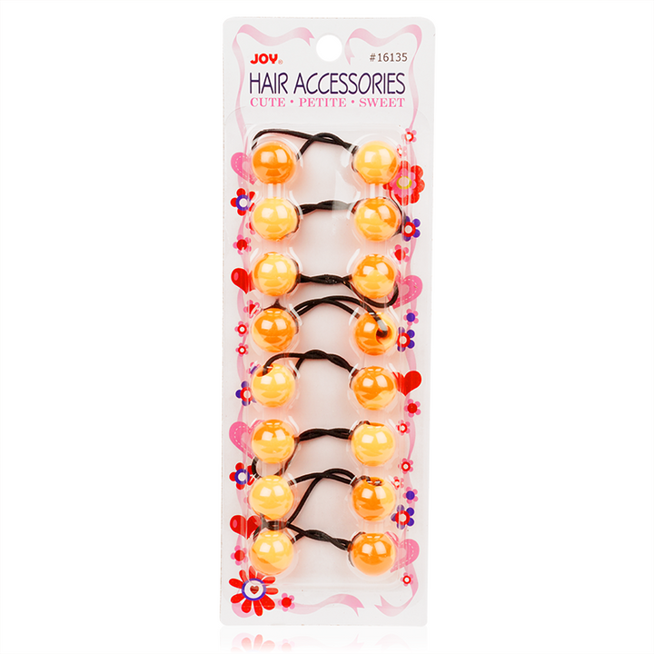 Joy Twin Beads Ponytailers 20mm, 8 Count, Two Tone Orange