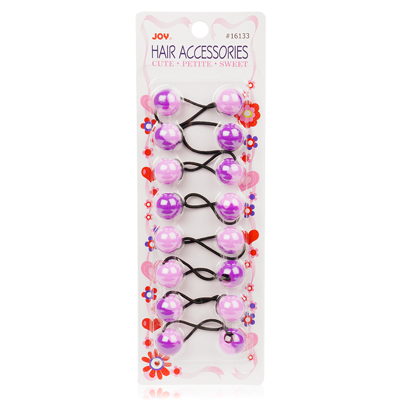 Joy Twin Beads Ponytailers 20mm, 8 Count, Two Tone Purple