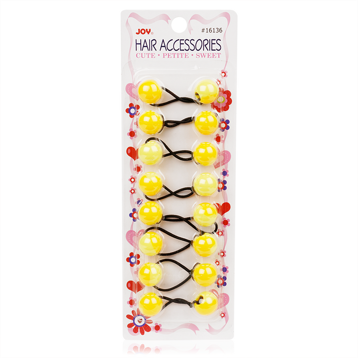 Joy Twin Beads Ponytailers 20mm, 8 Count, Two Tone Yellow