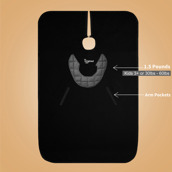 Kids Black 1.5 Pound Weighted Cape (BACK ORDER)