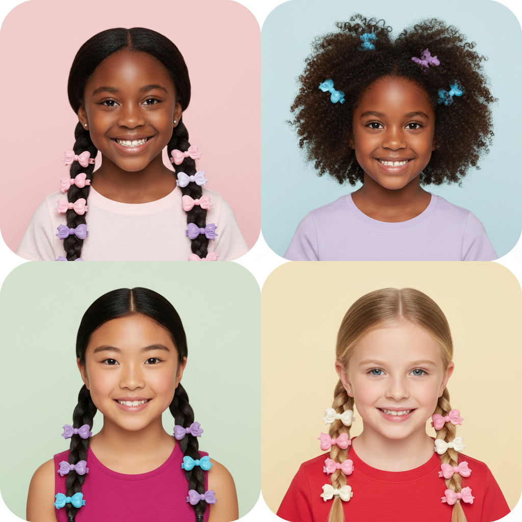 Joy Ribbon Barrettes Assorted Light Pastel