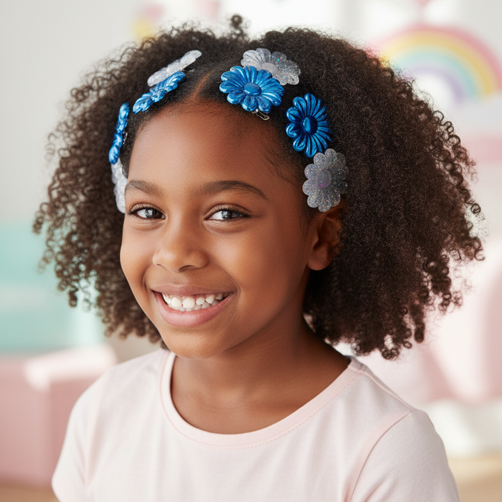 Joy Daisy Barrette 12ct Asst Blue
