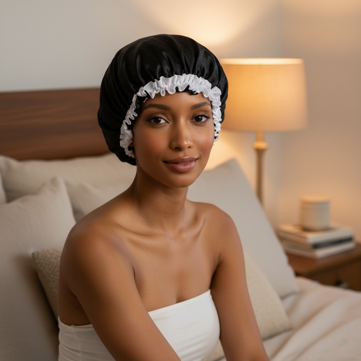 Ms. Remi Satin Bonnet Large, 1 Count, Black