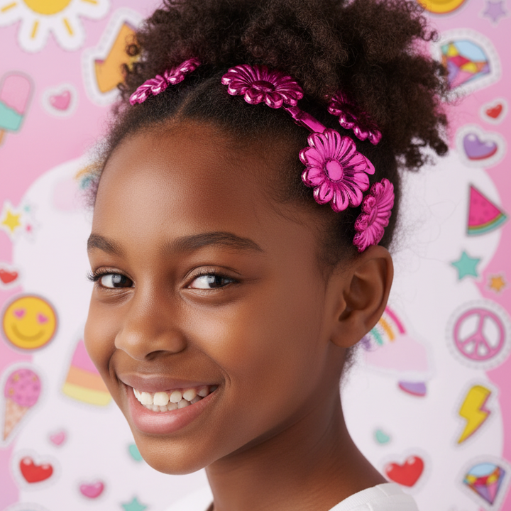 Joy Daisy Barrette 12ct Asst Pink