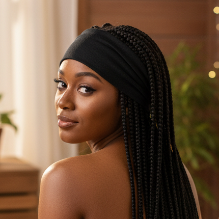 Ms. Remi Deluxe Braid Bonnet, 1 Count, Black