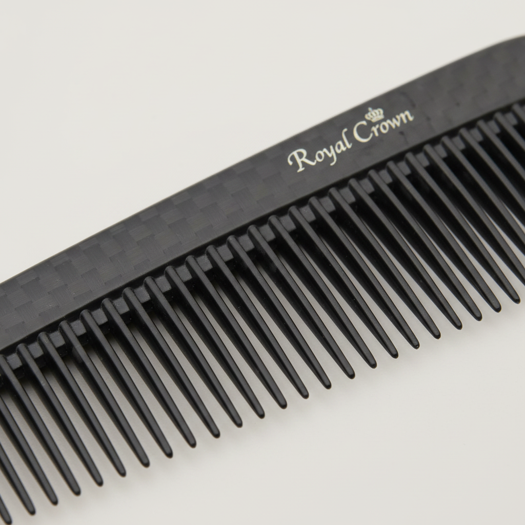 Annie Royal Crown Series Carbon Barber Comb 7 Inch, 1 Count, Black