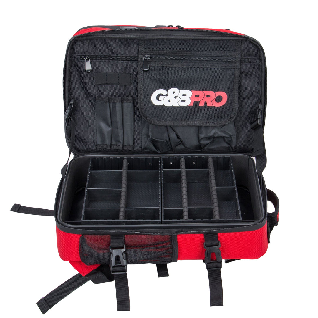 Mid Size Mobile Workstation Backpack with Extending Tray System – Fire Red