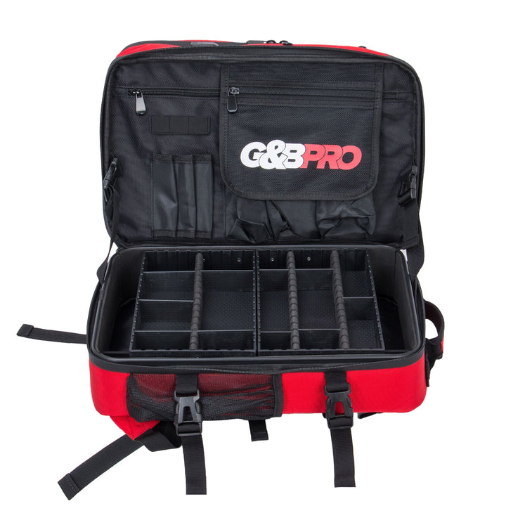 Mid Size Mobile Workstation Backpack with Extending Tray System – Fire Red