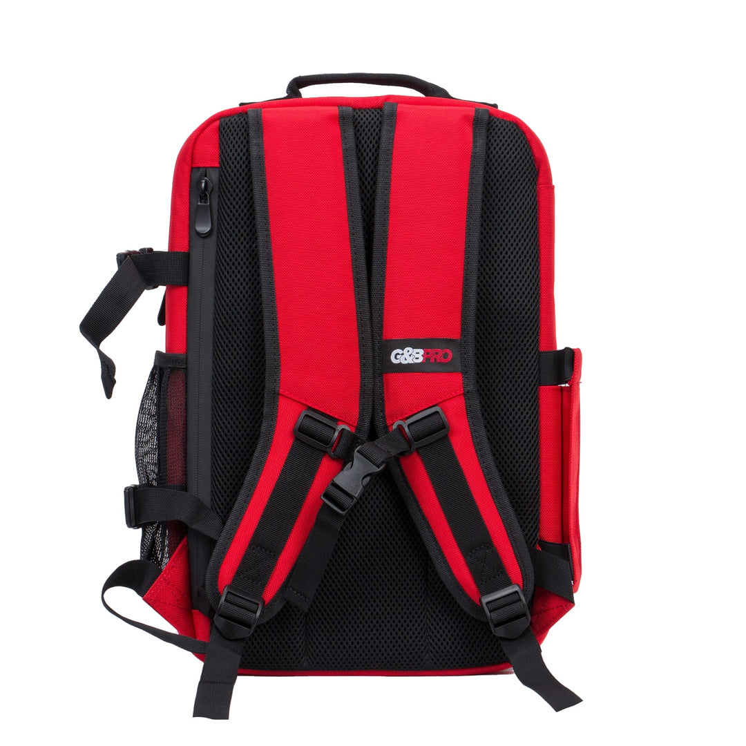 Mid Size Mobile Workstation Backpack with Extending Tray System – Fire Red