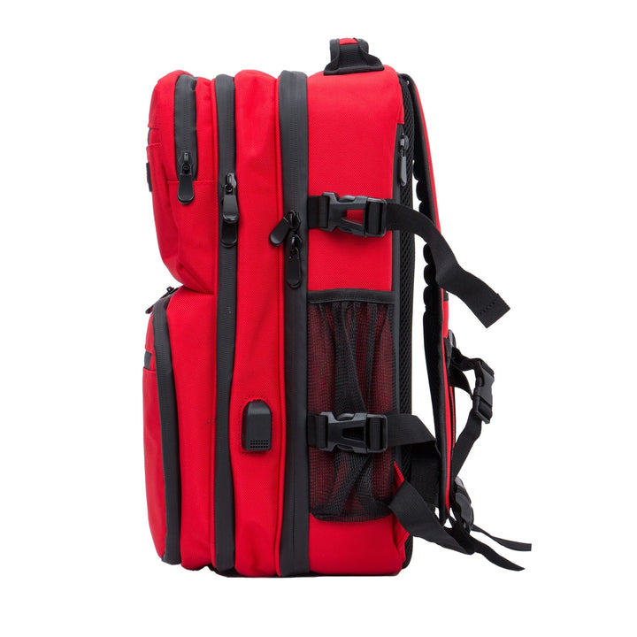 Mid Size Mobile Workstation Backpack with Extending Tray System – Fire Red