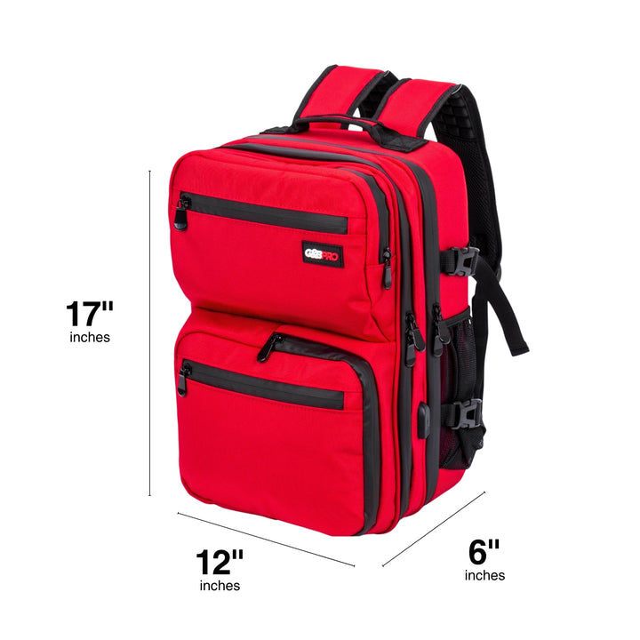Mid Size Mobile Workstation Backpack with Extending Tray System – Fire Red