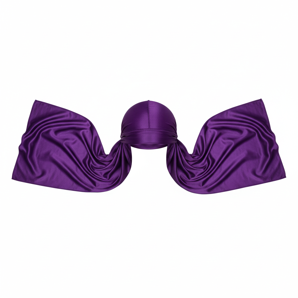 Mr. Durag Premium Deluxe Silky Durag, 1 Count, Purple
