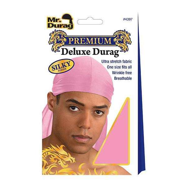 Mr. Durag Premium Deluxe Silky Durag, 1 Count, Pink