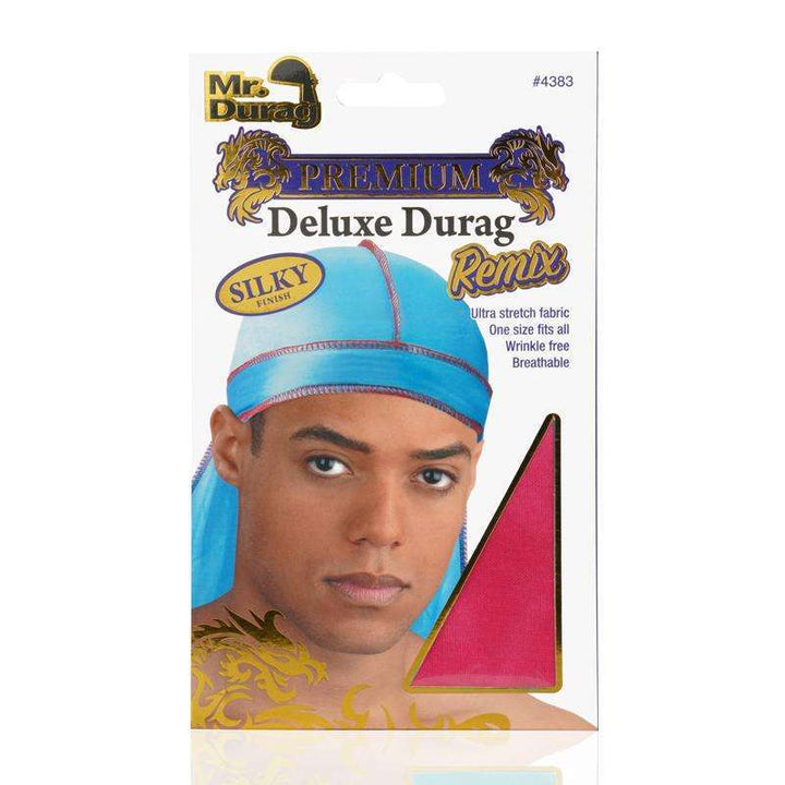 Mr. Durag Premium Deluxe Silky Durag Remix, 1 Count, Assorted Colors