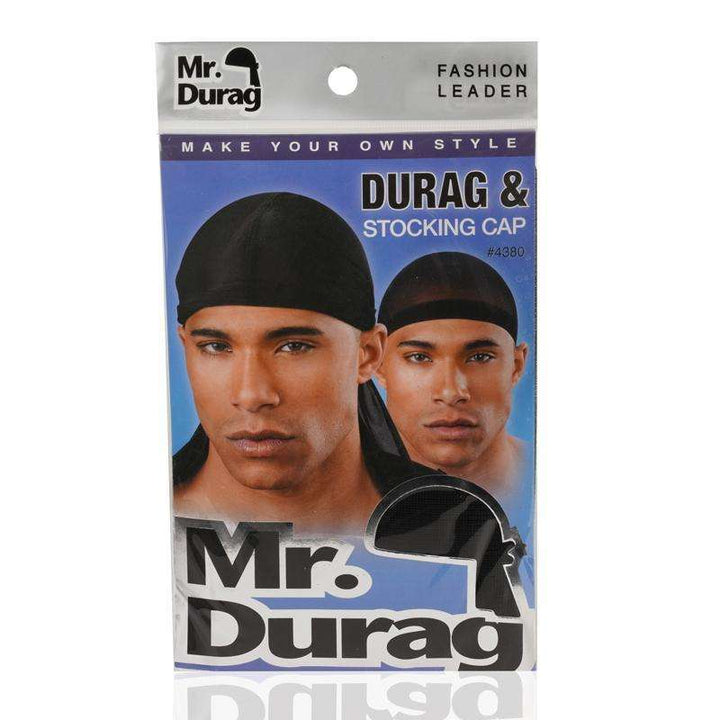 Mr. Durag Silky Durag And Stocking Cap, 2 Count, Black