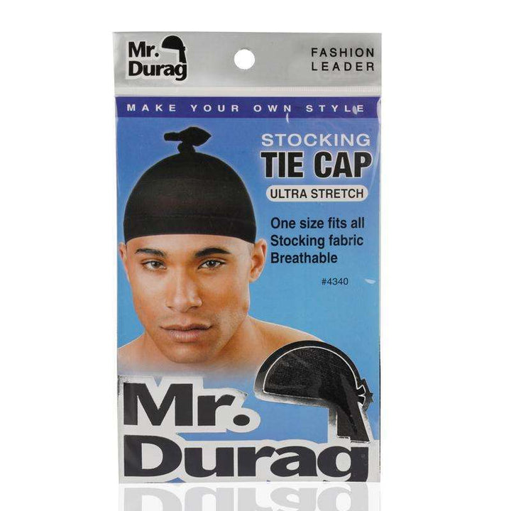 Mr. Durag Stocking Tie Cap, 1 Count, Black