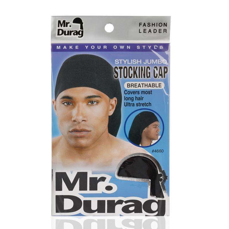 Mr. Durag Stylish Jumbo Stocking Cap, 1 Count, Black