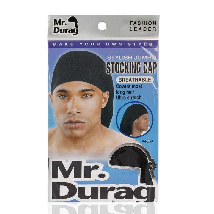 Mr. Durag Stylish Jumbo Stocking Cap, 1 Count, Black