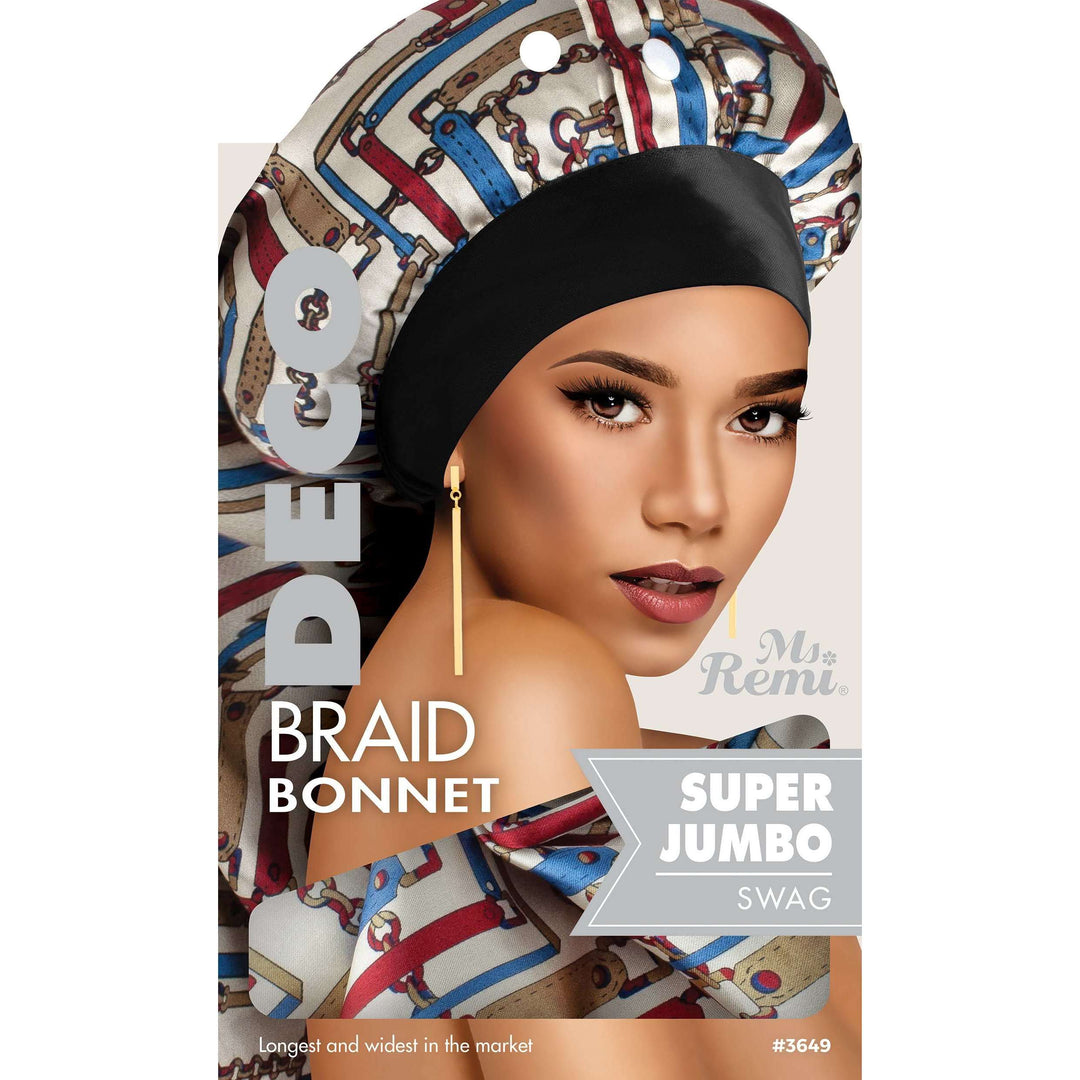 Ms. Remi Deco Silky Satin Braid Bonnet Super Jumbo, 1 Count, Assorted Patterns