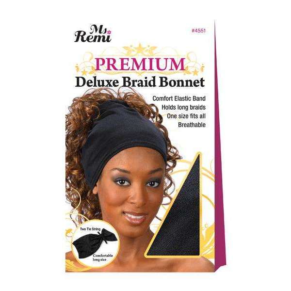 Ms. Remi Deluxe Braid Bonnet, 1 Count, Black