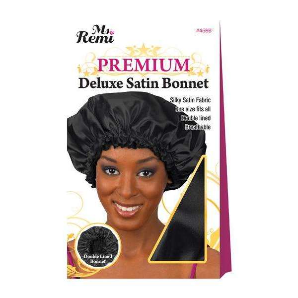 Ms. Remi Deluxe Satin Bonnet, 1 Count, Black