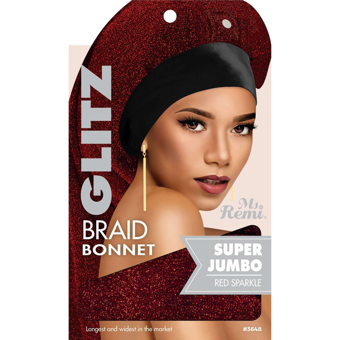 Ms. Remi Glitz Braid Bonnet Super Jumbo, 1 Count, Assorted Colors