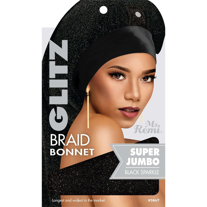 Ms. Remi Glitz Braid Bonnet Super Jumbo, 1 Count, Assorted Colors