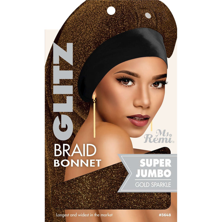Ms. Remi Glitz Braid Bonnet Super Jumbo, 1 Count, Assorted Colors