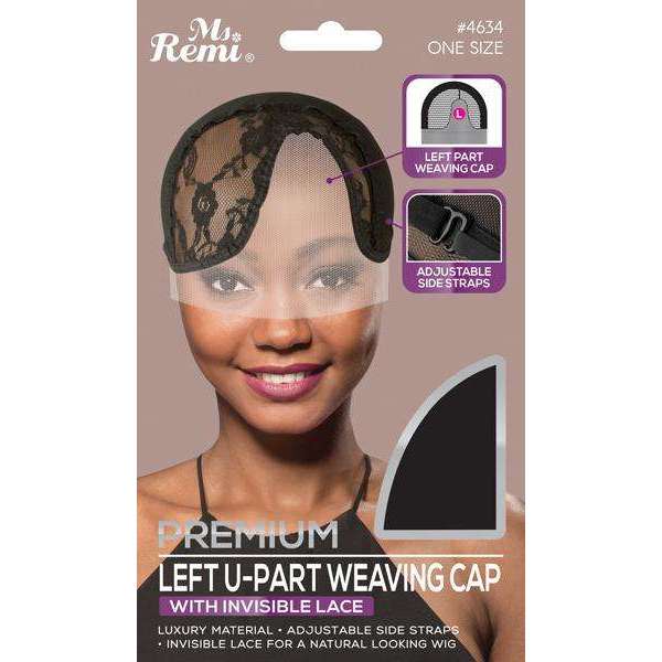 Ms. Remi Left U-part Weaving Cap, 1 Count, Black