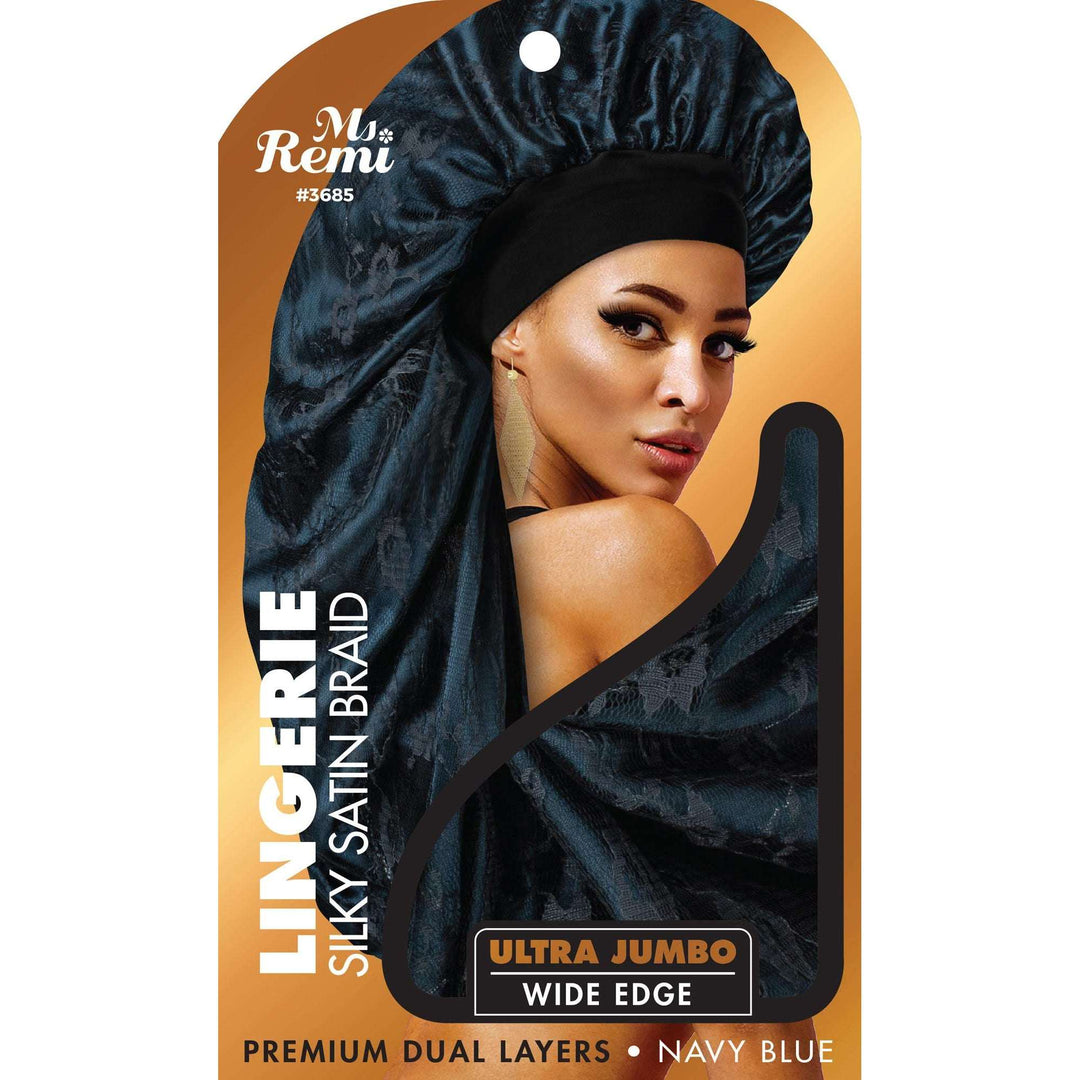 Ms. Remi Lingerie Silky Satin Braid Bonnet Ultra Jumbo, 1 Count, Assorted Colors