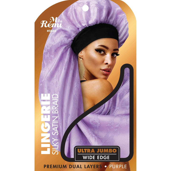 Ms. Remi Lingerie Silky Satin Braid Bonnet Ultra Jumbo, 1 Count, Assorted Colors