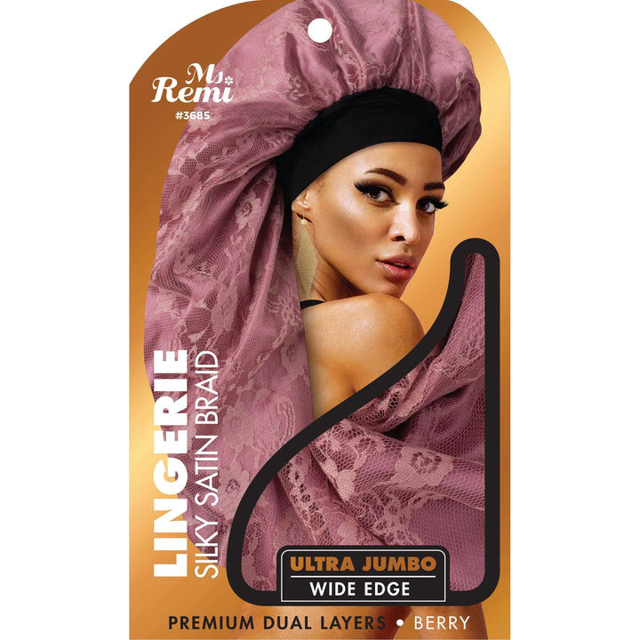 Ms. Remi Lingerie Silky Satin Braid Bonnet Ultra Jumbo, 1 Count, Assorted Colors