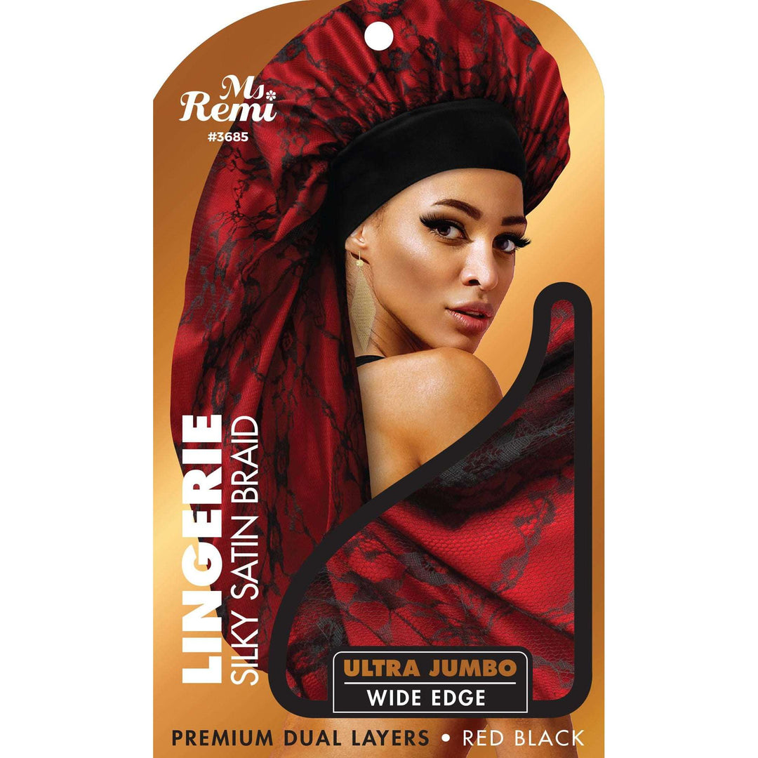 Ms. Remi Lingerie Silky Satin Braid Bonnet Ultra Jumbo, 1 Count, Assorted Colors