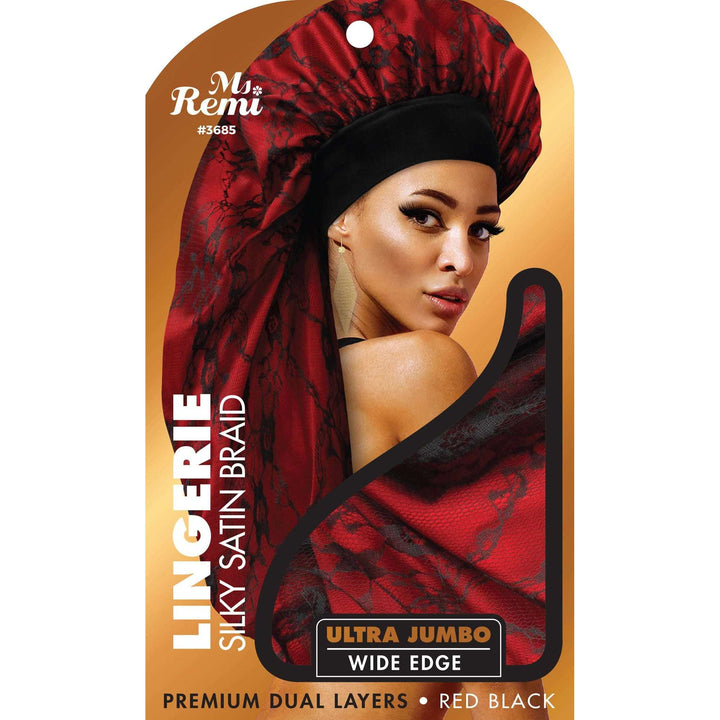 Ms. Remi Lingerie Silky Satin Braid Bonnet Ultra Jumbo, 1 Count, Assorted Colors