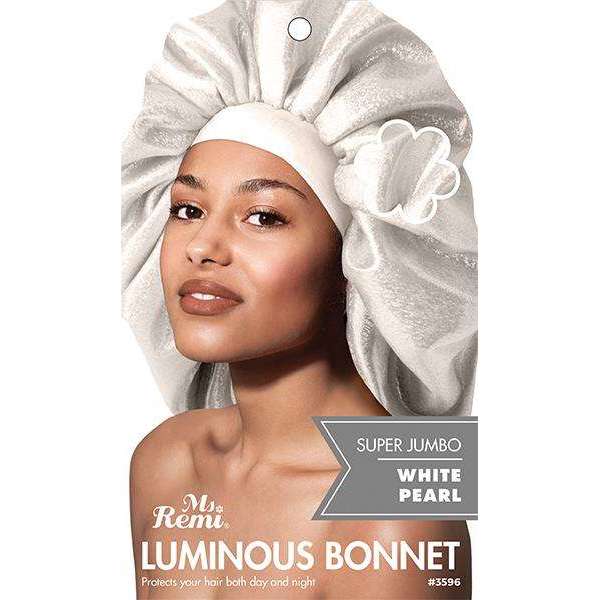 Ms. Remi Luminous Bonnet Super Jumbo, 1 Count, White