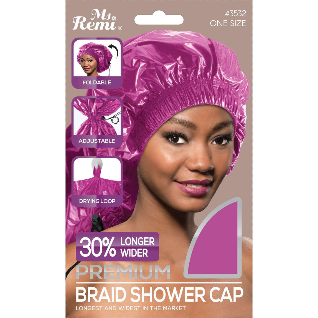 Ms. Remi Max Jumbo Braid Shower Cap, 1 Count, Pink