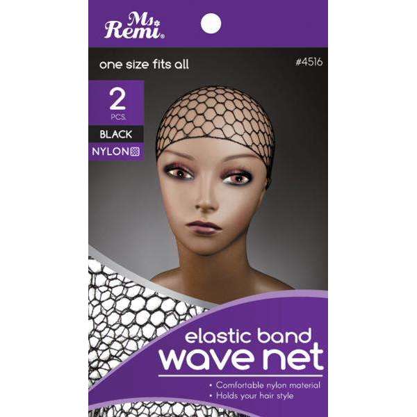 Ms. Remi Nylon Wave Net, 2 Count, Black