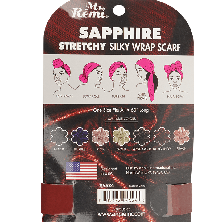 Ms. Remi Sapphire Silky Wrap Scarf 60 Inch, 1 Count, Assorted Colors