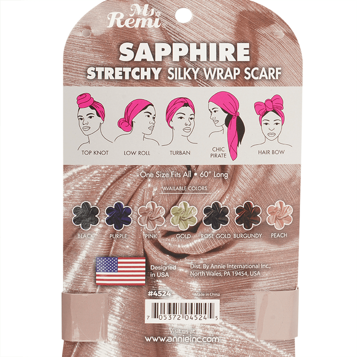 Ms. Remi Sapphire Silky Wrap Scarf 60 Inch, 1 Count, Assorted Colors