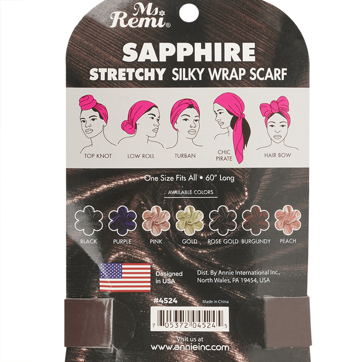 Ms. Remi Sapphire Silky Wrap Scarf 60 Inch, 1 Count, Assorted Colors