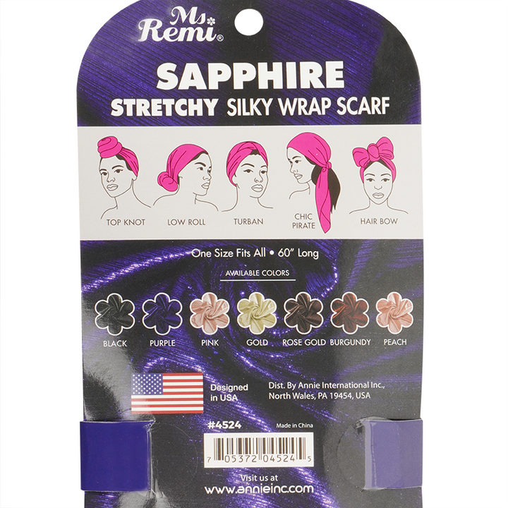 Ms. Remi Sapphire Silky Wrap Scarf 60 Inch, 1 Count, Assorted Colors