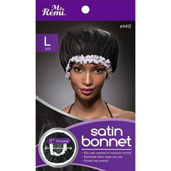 Ms. Remi Satin Bonnet Large, 1 Count, Black