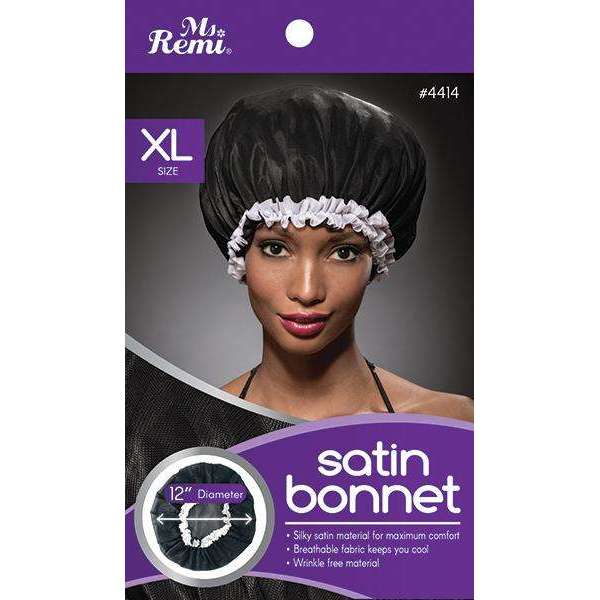 Ms. Remi Satin Bonnet XL, 1 Count, Black