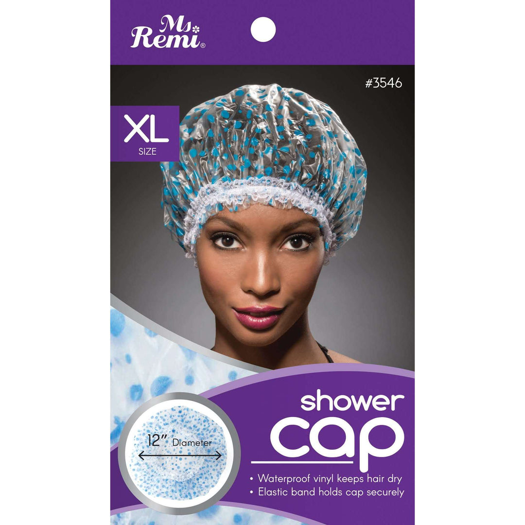 Ms. Remi Shower Cap X-Large, 1 Count , Blue Dot Pattern