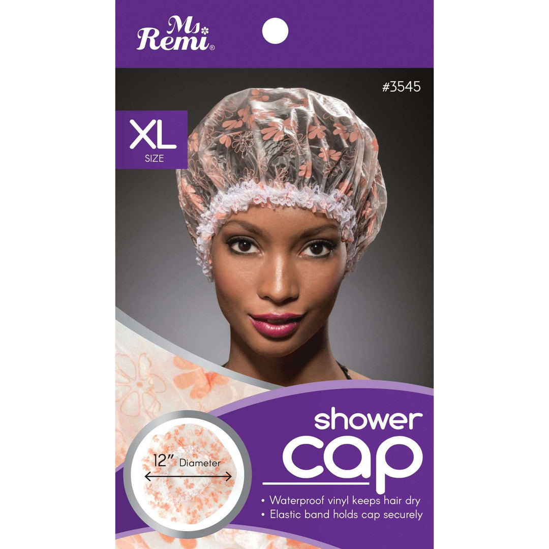 Ms. Remi Shower Cap X-Large, 1 Count, Pink Floral Pattern