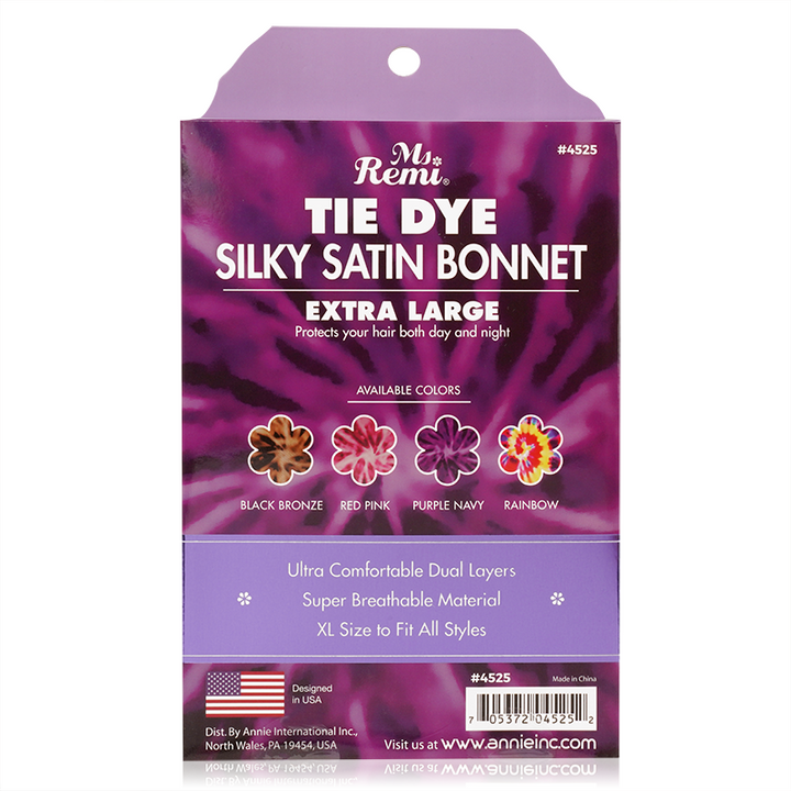 Ms. Remi Silky Satin Tie Dye Bonnet X-Large, 1 Count, Assorted Colors