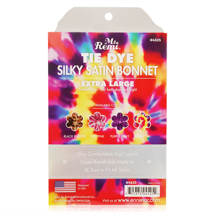 Ms. Remi Silky Satin Tie Dye Bonnet X-Large, 1 Count, Assorted Colors